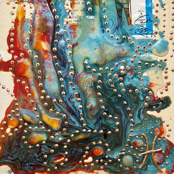 Original Art “Pride & Glory” Artwork Mixed Media Painting Frame Ready 8”x10” - Picture 5 of 6